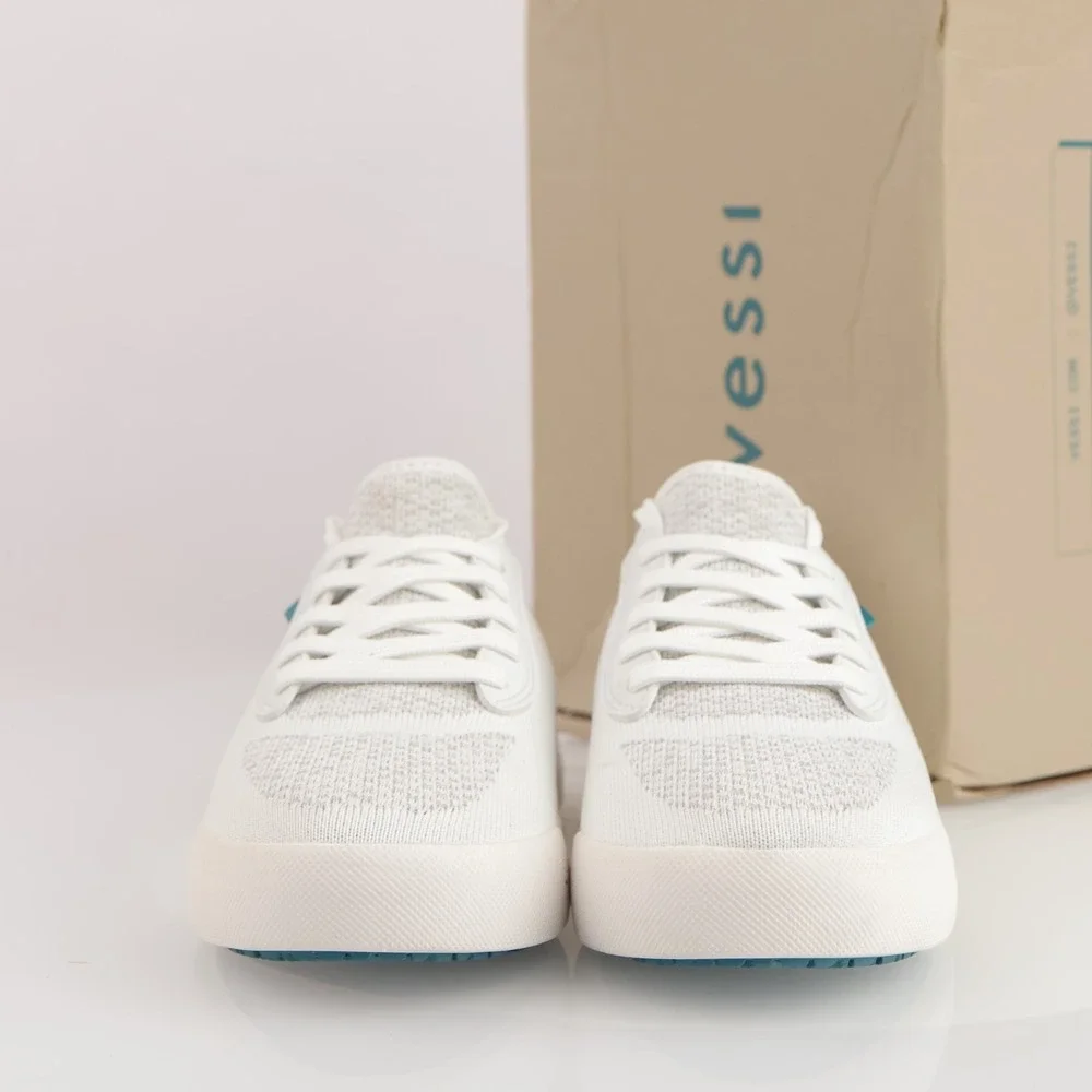 Vessi Womens Weekend 1.5 Sneakers Size 7 Waterproof White Lace Up Comfort Shoes